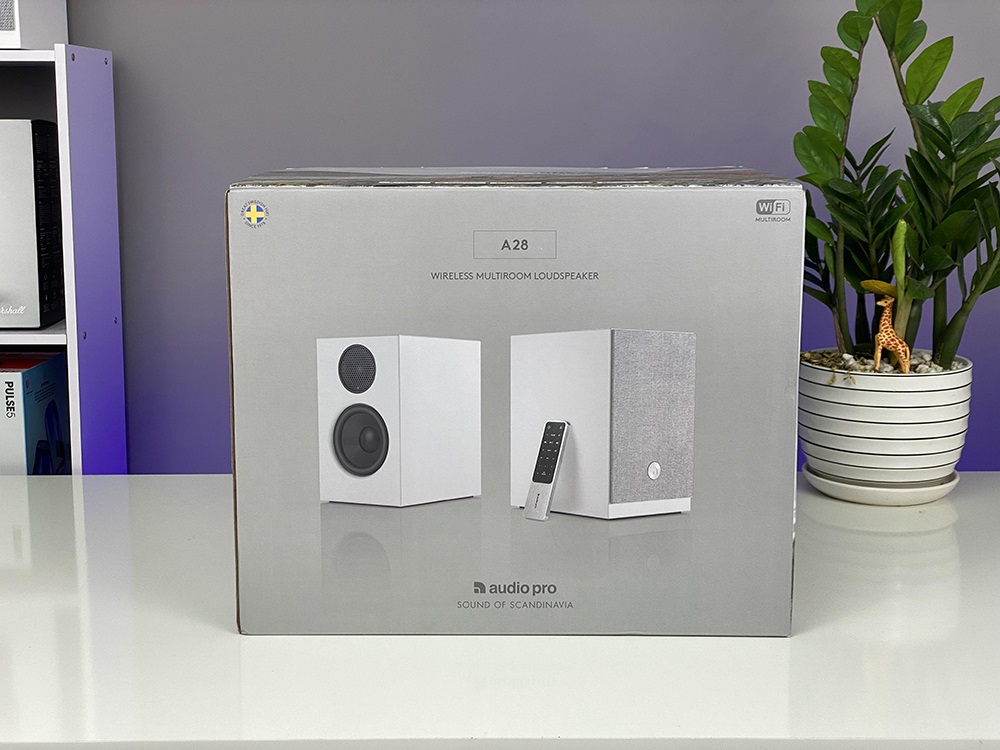 Hộp sản phẩm Bookshelf Audio Pro A28 