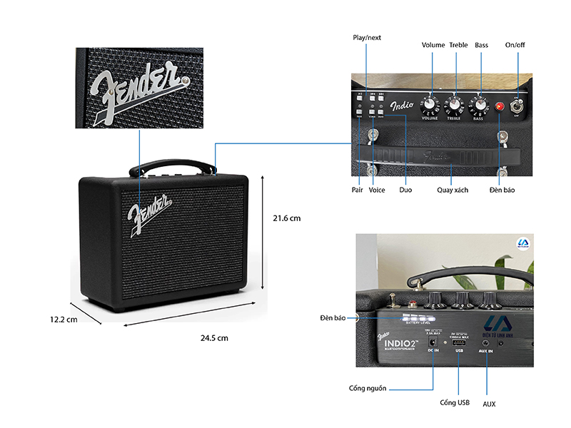 kích thước fender indio 2