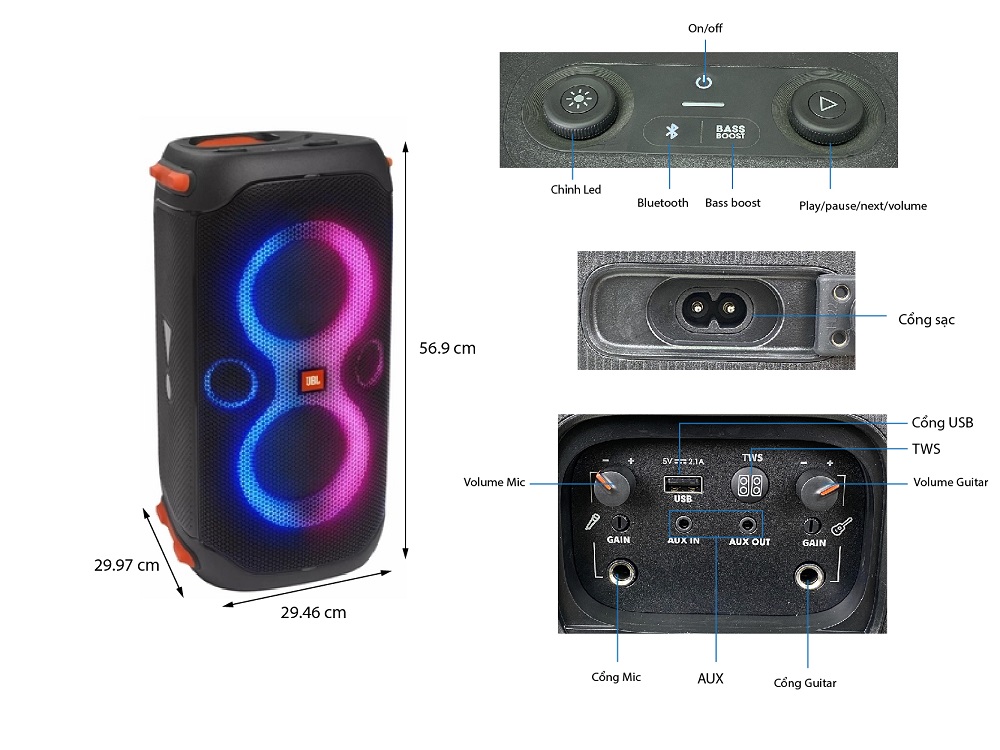 Thông số kỹ thuật loa JBL Partybox 110