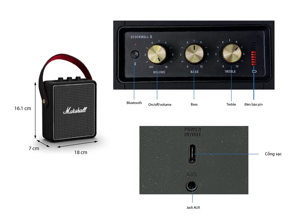 Thông số kỹ thuật loa Marshall Stockwell II