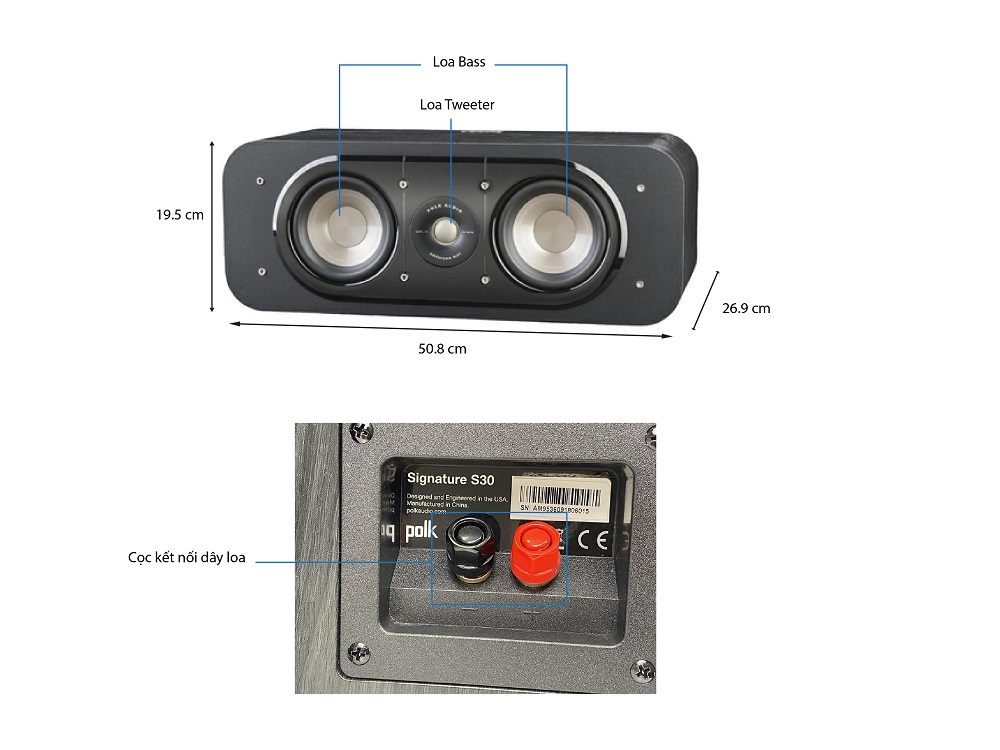 Thông số kỹ thuật loa Polk Signature S30.