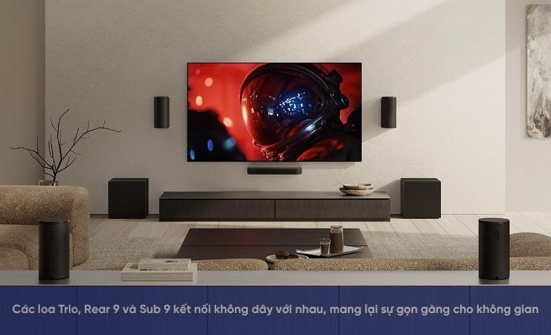 bố trí loa trio, rear 9, sub 9