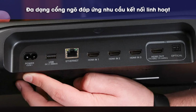 các cổng kết nối trên loa bar 1300mkii