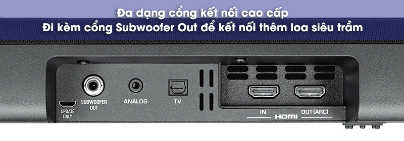 các cổng kết nối trên loa yas 107