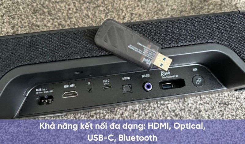 các cổng kết nối trên soundbar klipsch flexus core 100