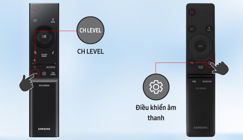 cách chỉnh kênh âm thanh loa soundbar