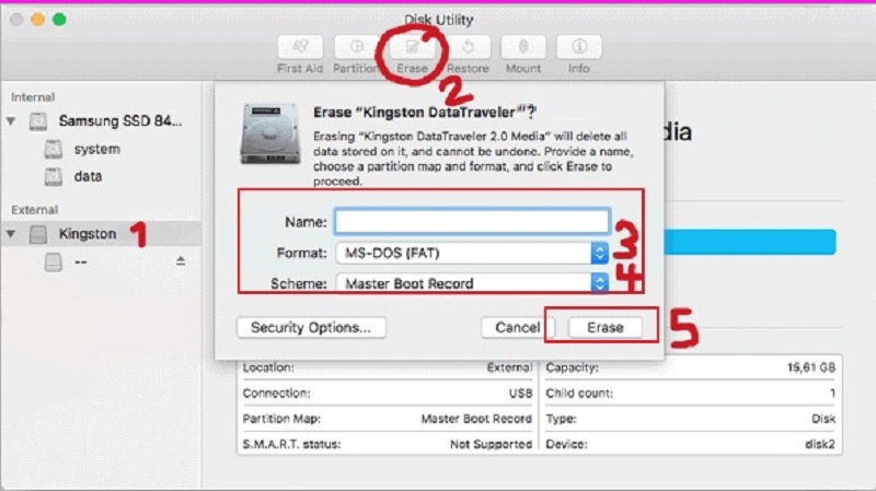 cách định dạng lại ổ usb trên mac