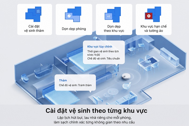 cài đặt lịch trình trên robot vacuum s40