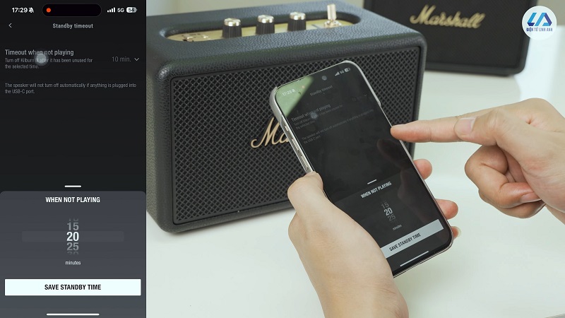 cài đặt thời gian tự động tắt của loa