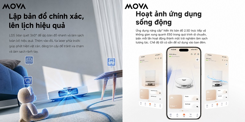 cảm biến và ứng đụng điều khiển robot mova e50 ultra