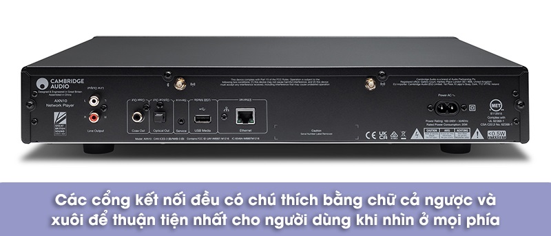 kết nối của network player cambridge audio axn10