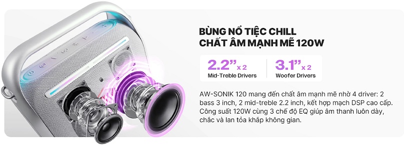 chất âm loa sonik 120