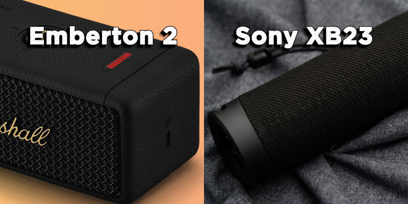 SonySRS-XB23 vs Marshall Ember 材質 索尼 xb23 與 emberton2