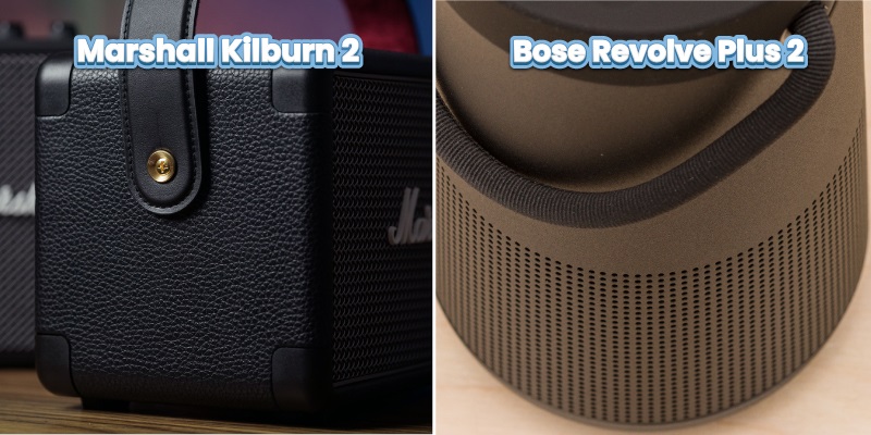 chất liệu của marshall kilburn ii vs bose revolve plus