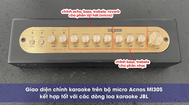 chỉnh echo bass treble trên micro acnos mi30s