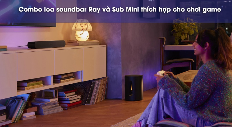 combo loa soundbar sonos ray và sub mini thích hợp chơi game