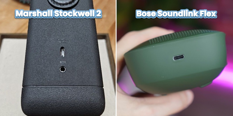 cổng kết nối của Bose Soundlink Flex vs Marshall Stockwell 2