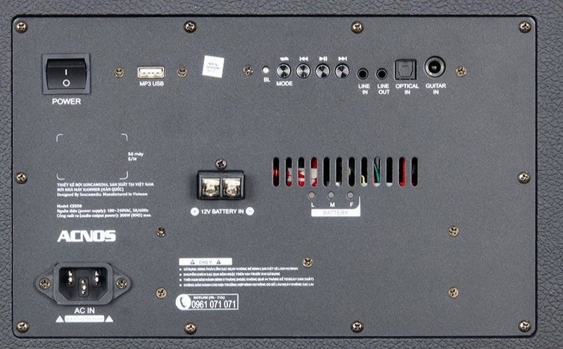 cổng kết nối loa acnos cs550 gen 2