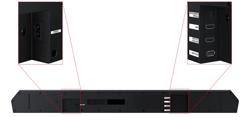 cổng kết nối trên loa hw-q600f