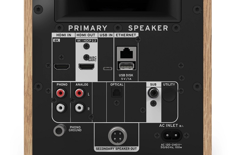 cổng kết nối trên loa klipsch the fives 2