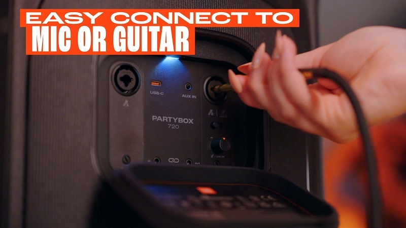 cổng kết nối trên partybox 720