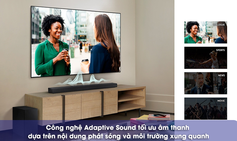 công nghệ adaptive sound trên loa thanh samsung q630a