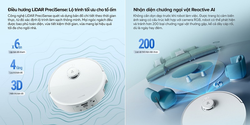 robot hút bụi qrevo curv 2 flow công nghệ điều hướng tránh vật cản