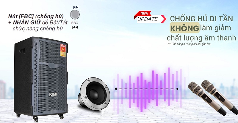Dàn karaoke di động ACNOS CB421PLUS với khả năng chống hú di tần