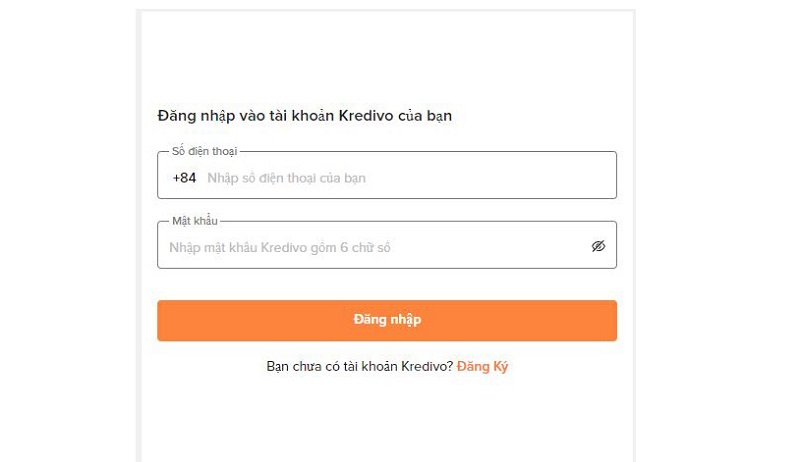 đăng nhập ứng dụng kredivo