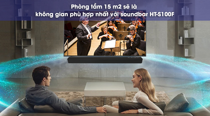 diện tích phòng phù hợp cho loa soundbar ht s100f