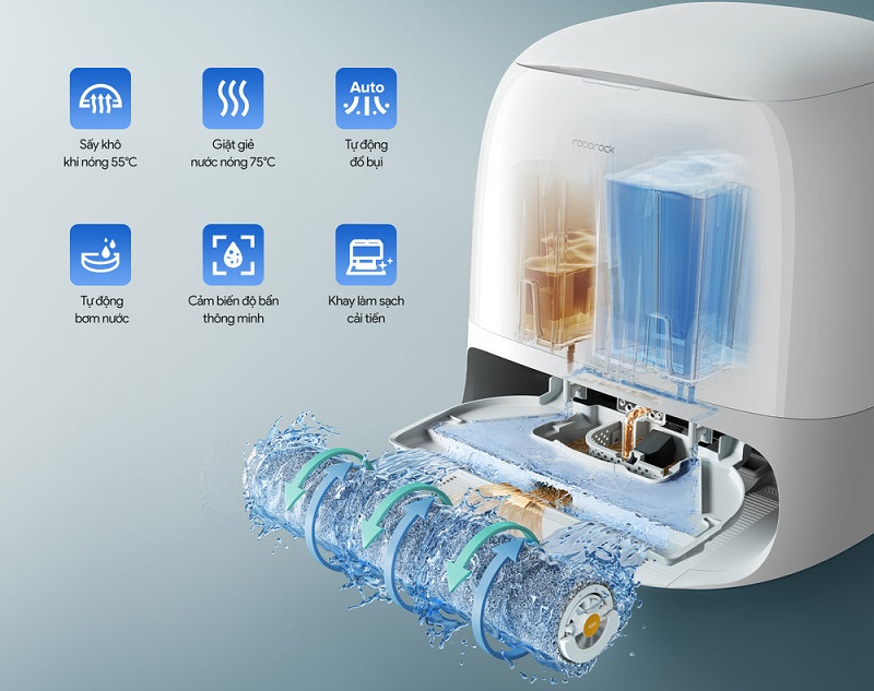 dock sạc tự động vệ sinh robot-qrevo curv 2 flow