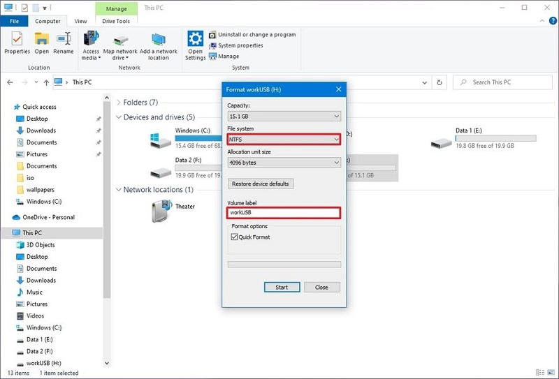 format usb trên window