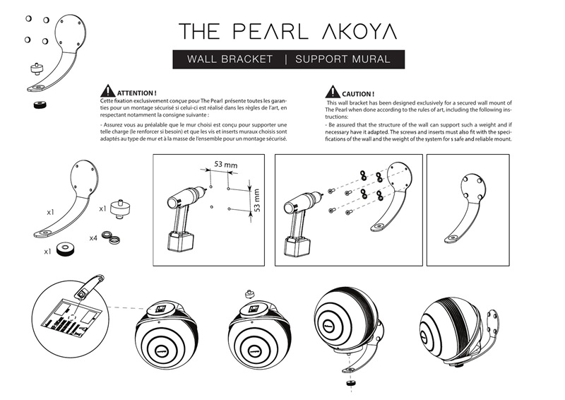 dễ dàng lắp đặt với giá treo loa cabasse the pearl akoya 