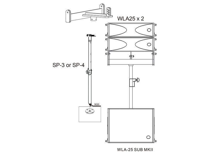 phụ kiện Giá treo loa Wharfedale Pro WLA-25 STAND FRAME