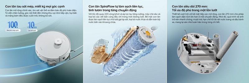 hệ thống con lăn của robot qrevo curv 2 flow