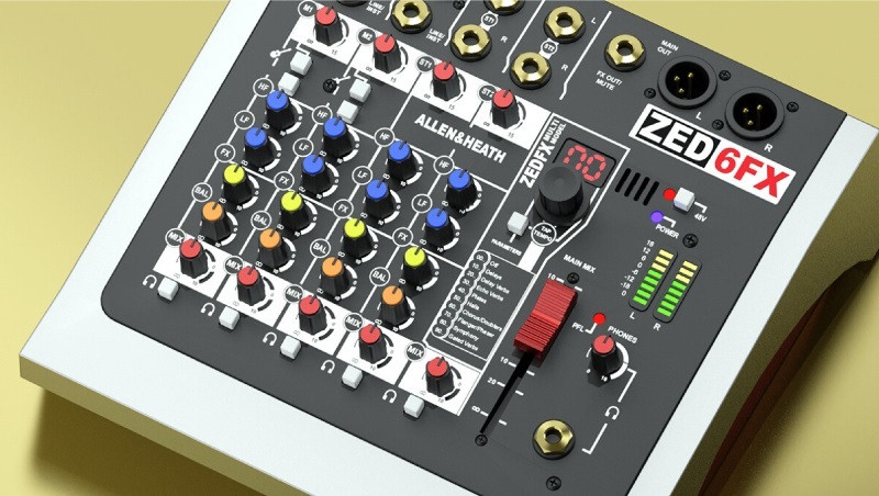 hiệu ứng trên mixer zed-6fx