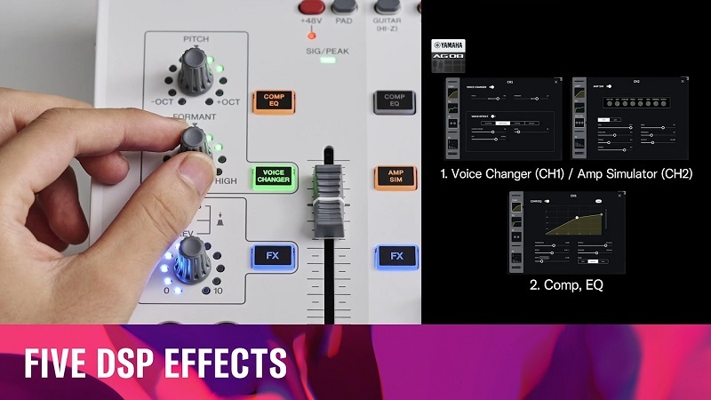 hiệu ứng voice change trên mixer ag08