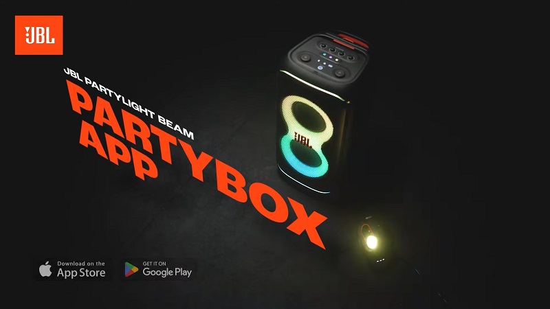 đèn jbl partylight beam tích hợp ứng dụng