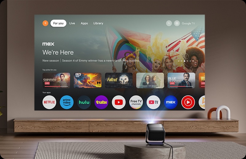 máy chiếu jmgo n1s ultimate 4k giải trí vô tận với google tv