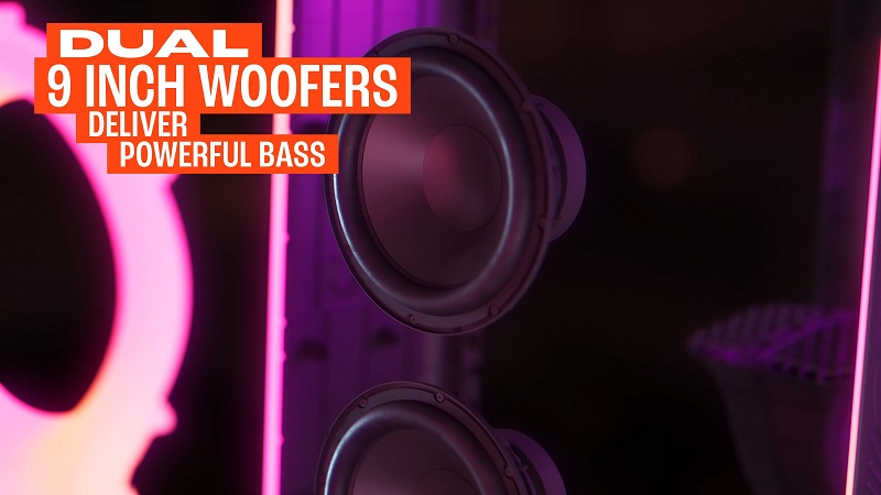 kết cấu loa bass trên partybox 720