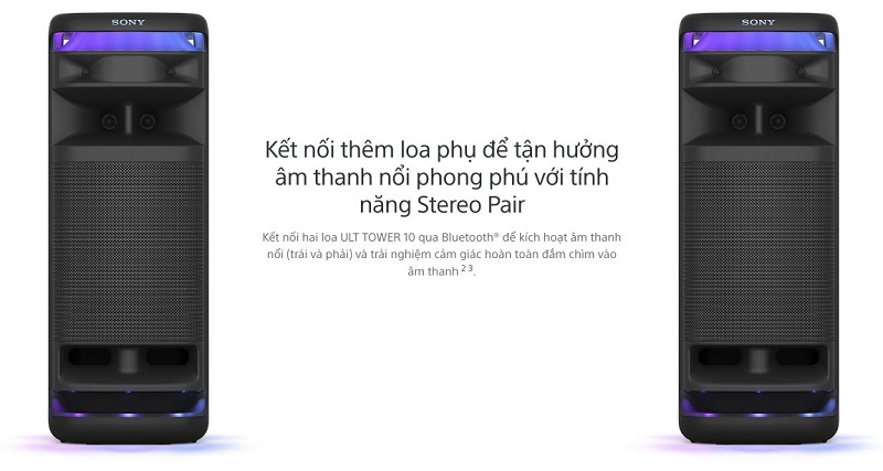 kết nối 2 loa  sony ult tower 10