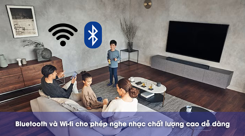 kết nối bluetooth, wi-fi trên loa thanh ht-a7000