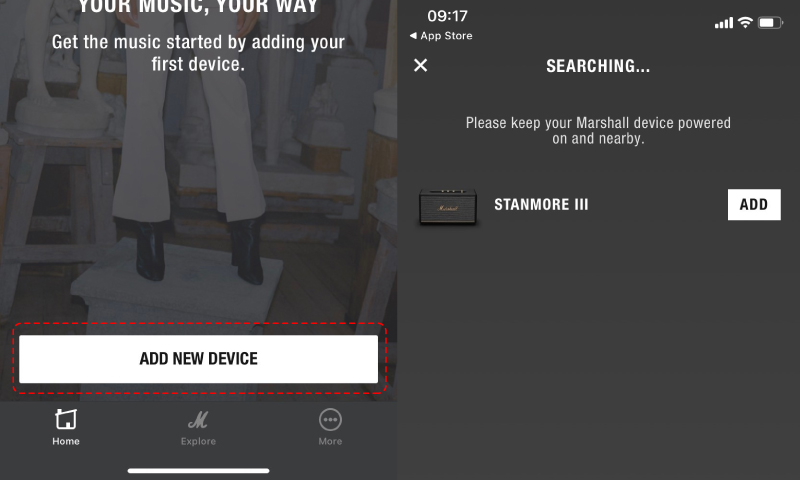 kết nối loa stanmore 3 với app marshall bluetooth