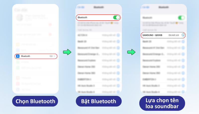 kết nối soundbar bluetooth với điện thoại