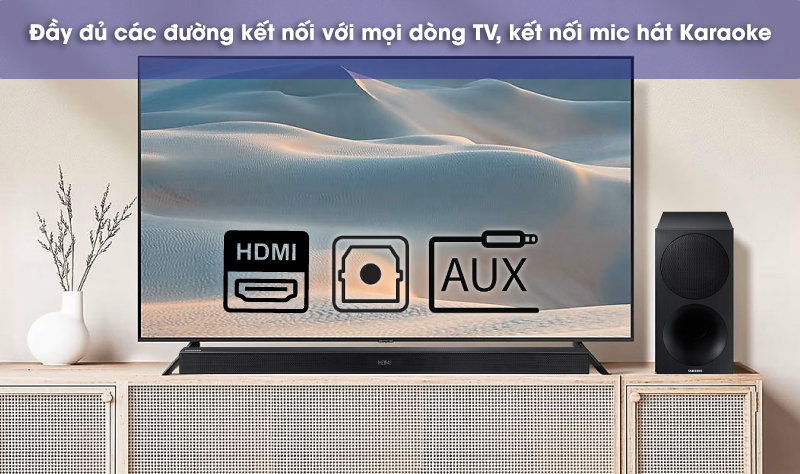 kết nối với tv trên loa thanh m450