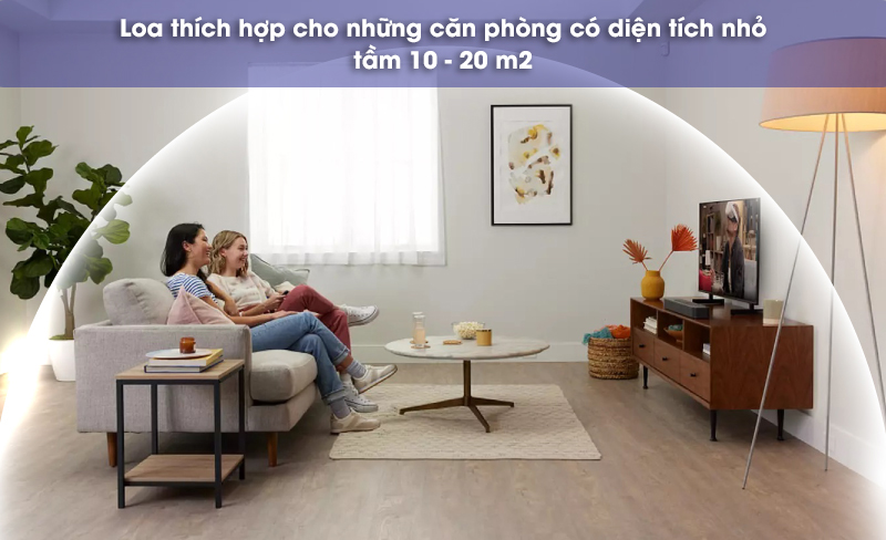 không gian hợp với loa bar 2.0 all in one mk2