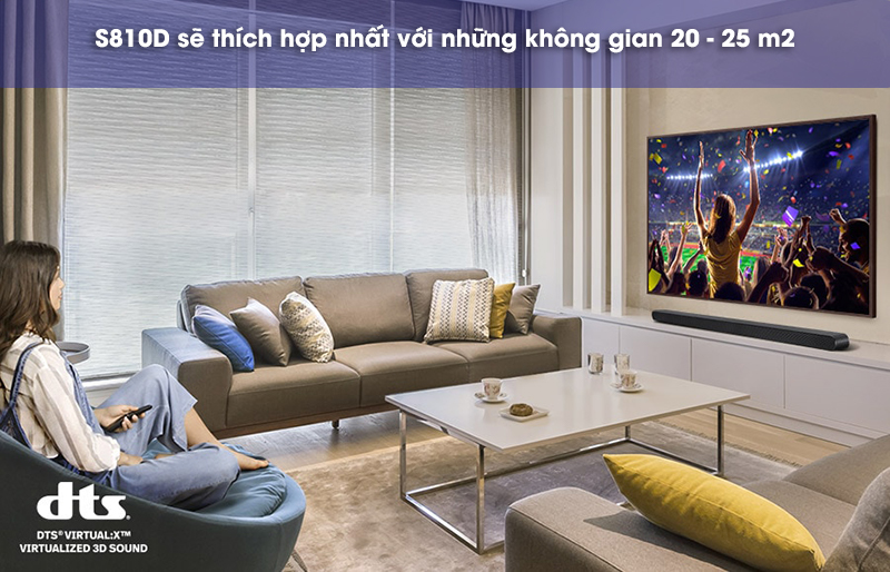 không gian hợp với loa thanh s810d