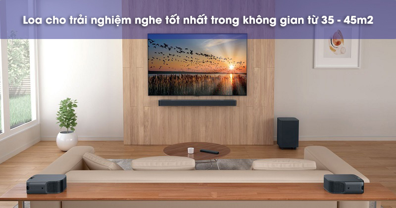 không gian phù hợp nhất với loa bar 800 mkii