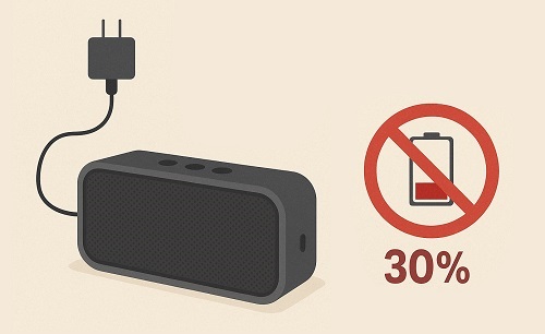 không nên vừa sạc vừa nghe loa khi pin dưới 30%