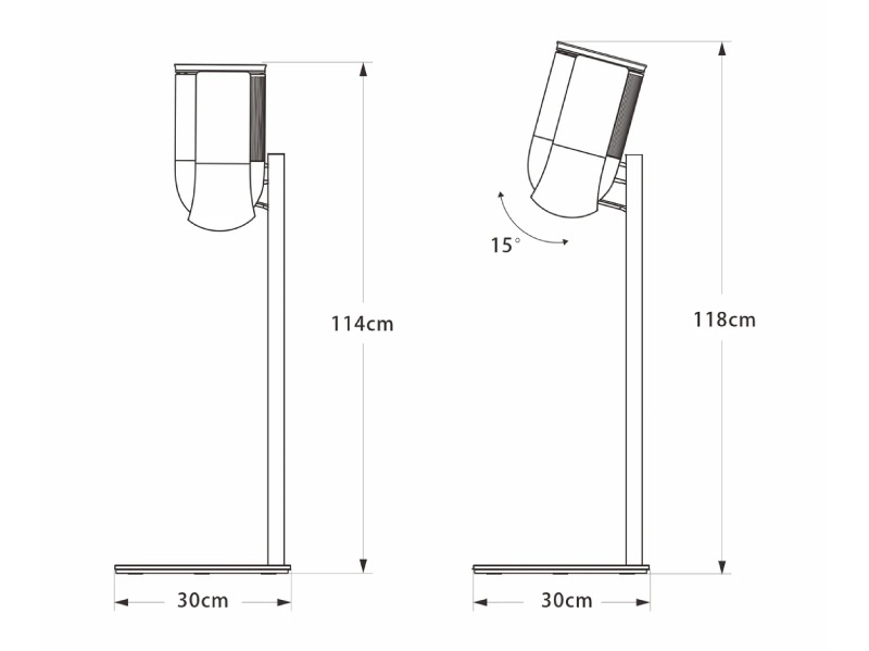 kích thước chân đế loa beolab 8